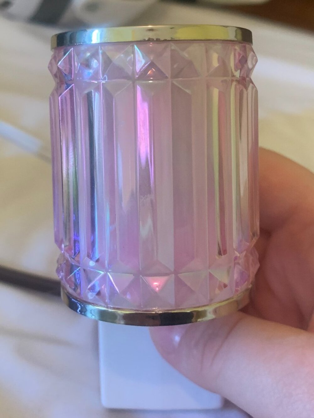 Bath & Body Works Pink Faceted Iridescent Wallflower Fragrance Plug-In